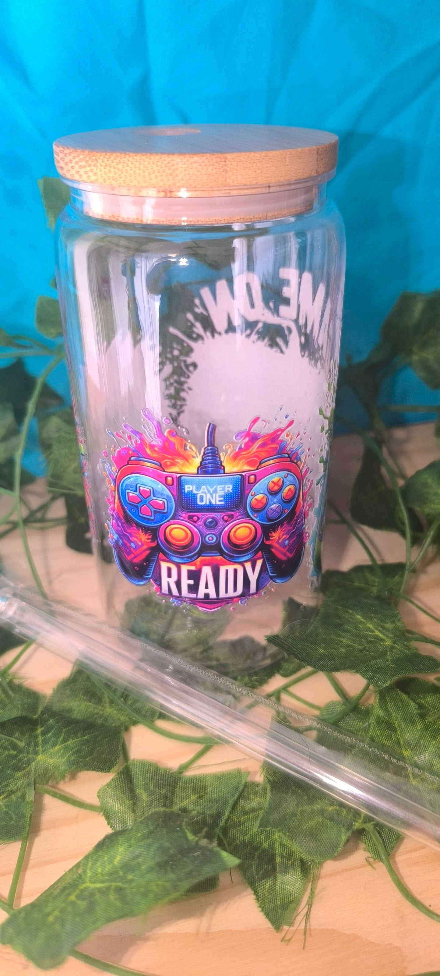 Verre transparent avec sticker uv dtf