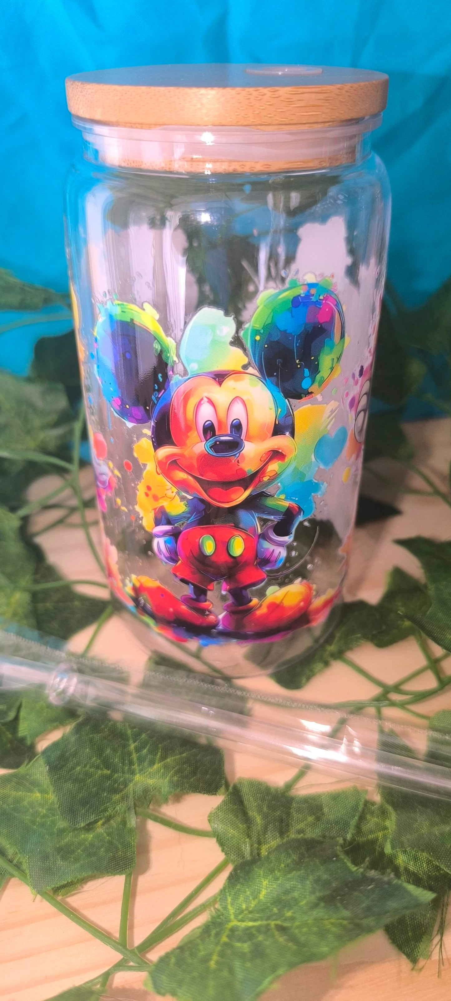 Verre transparent avec sticker uv dtf