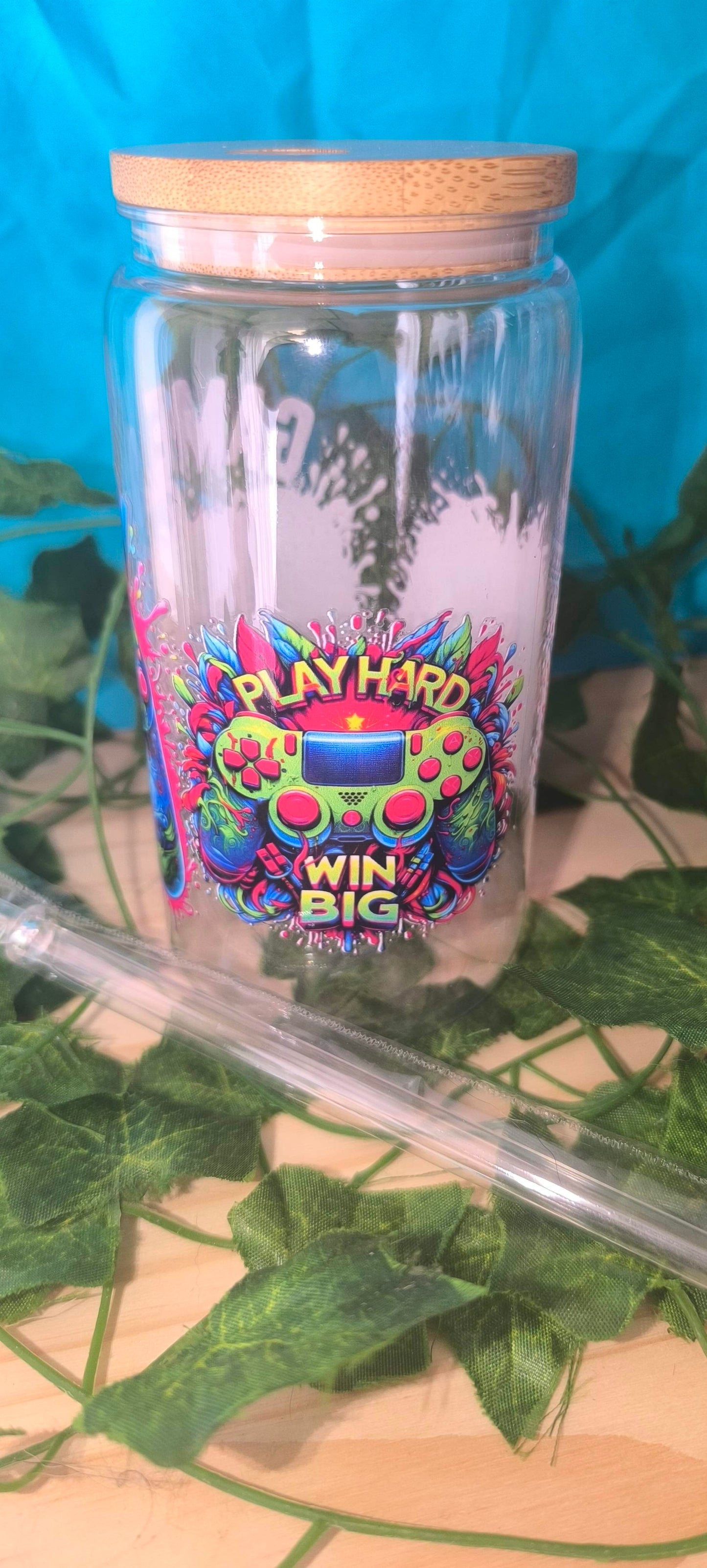 Verre transparent avec sticker uv dtf