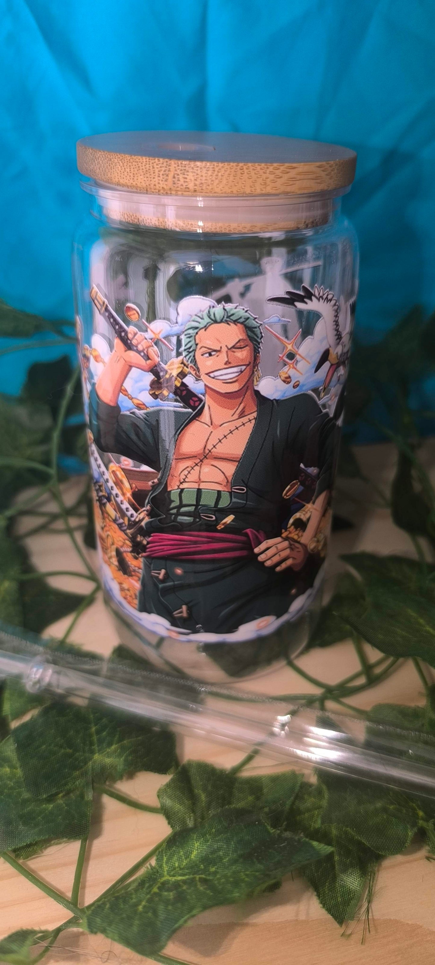 Verre transparent avec sticker uv dtf