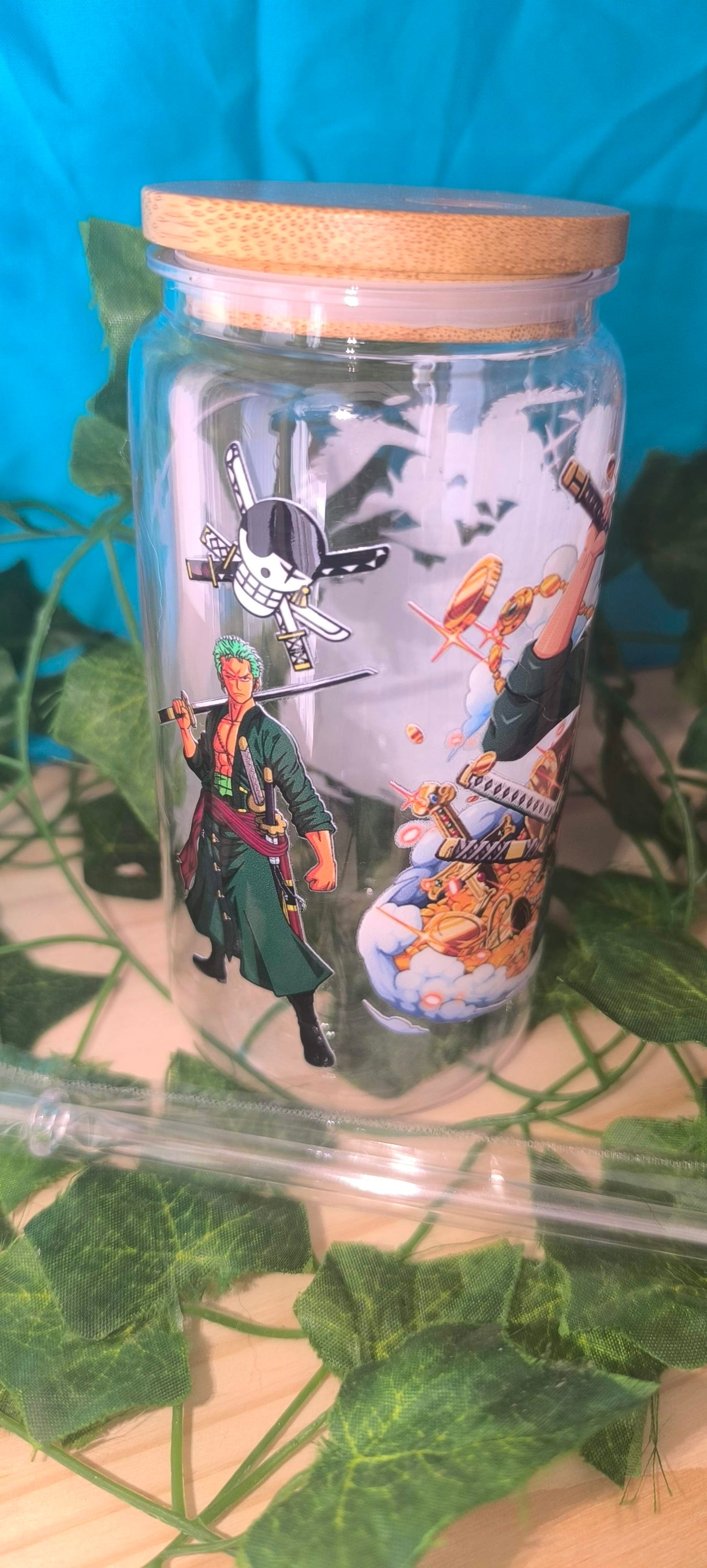 Verre transparent avec sticker uv dtf