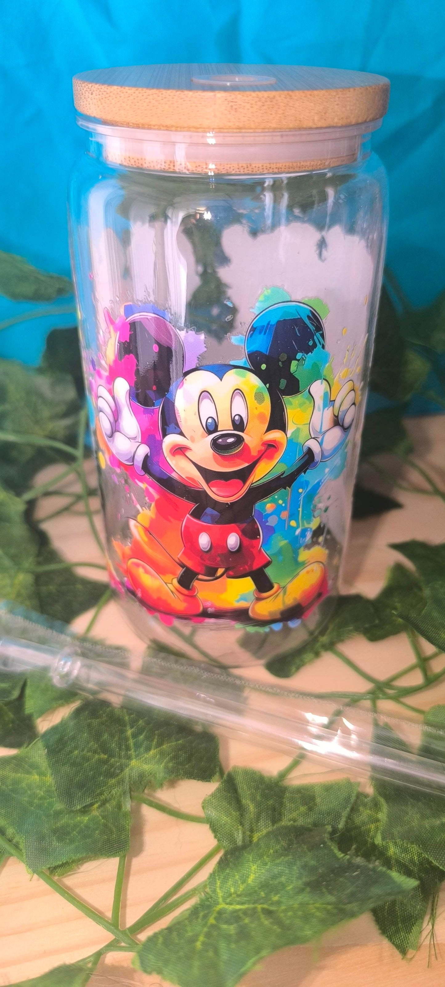 Verre transparent avec sticker uv dtf