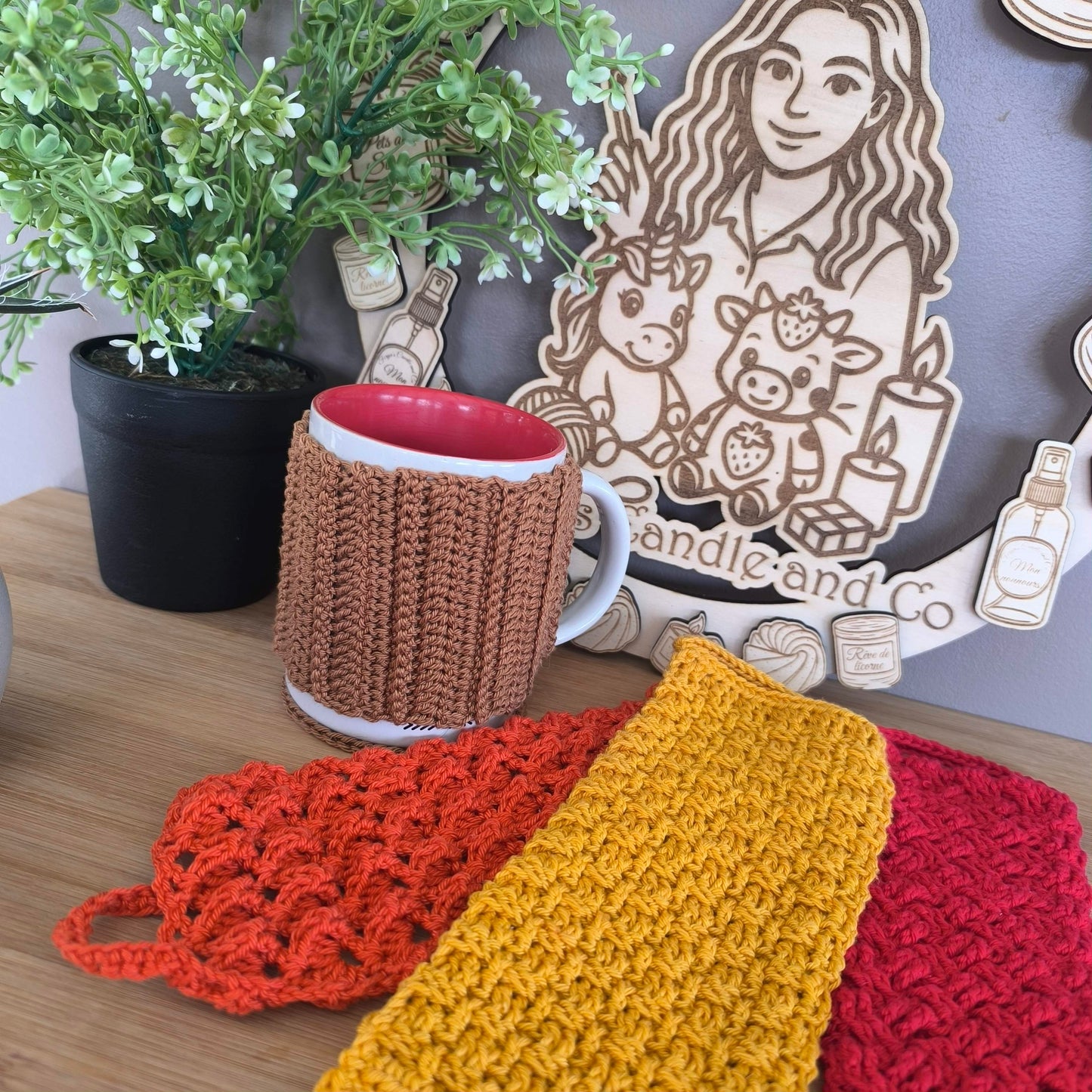 Protège tasse au crochet