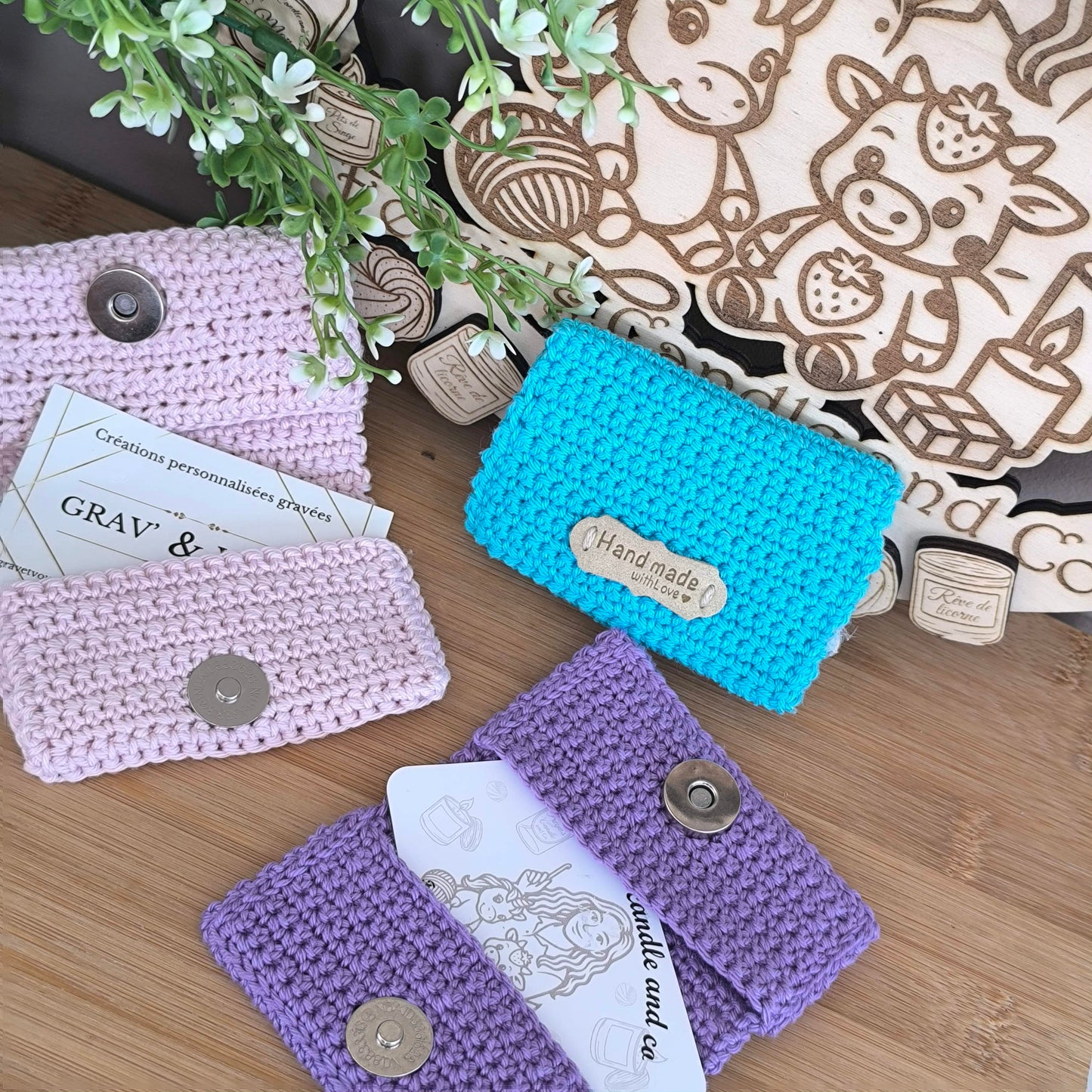 💳 Porte-Carte en Coton – Crocheté Main
