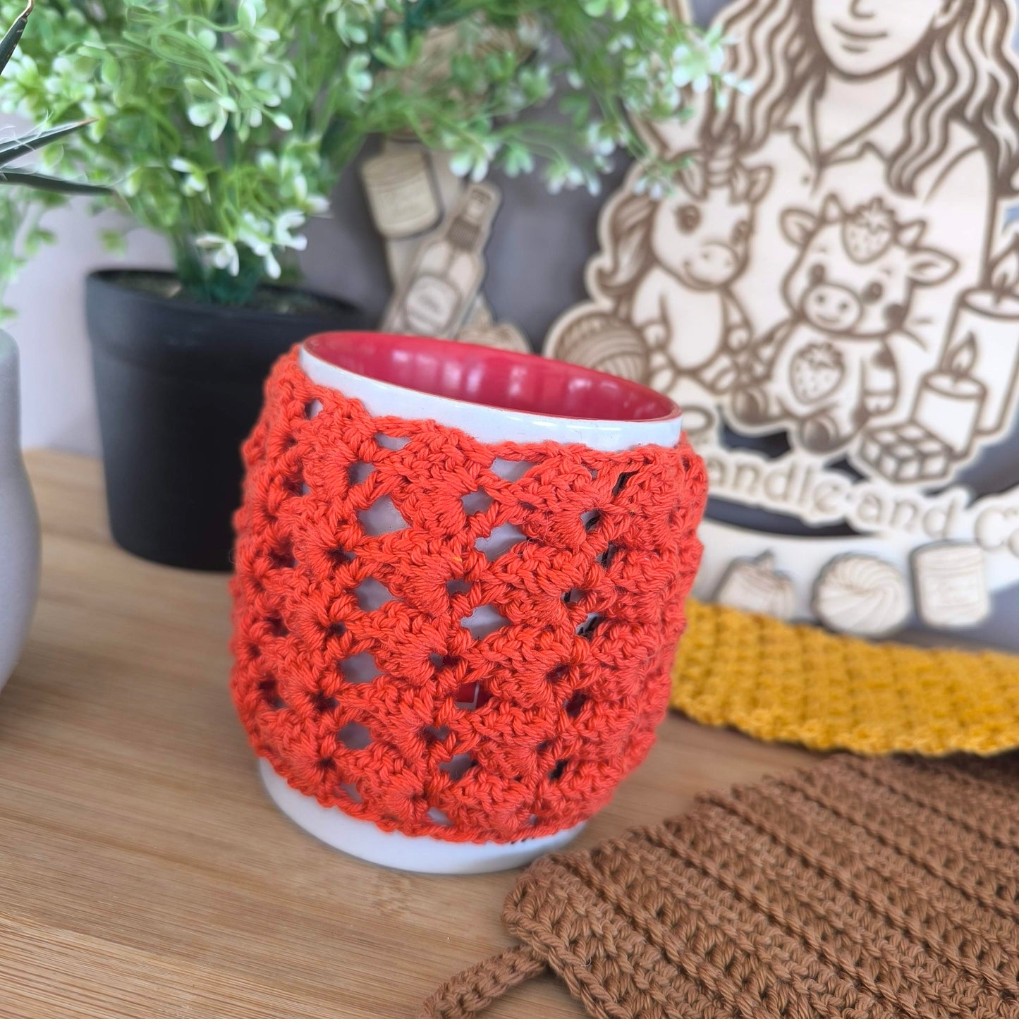 Protège tasse au crochet