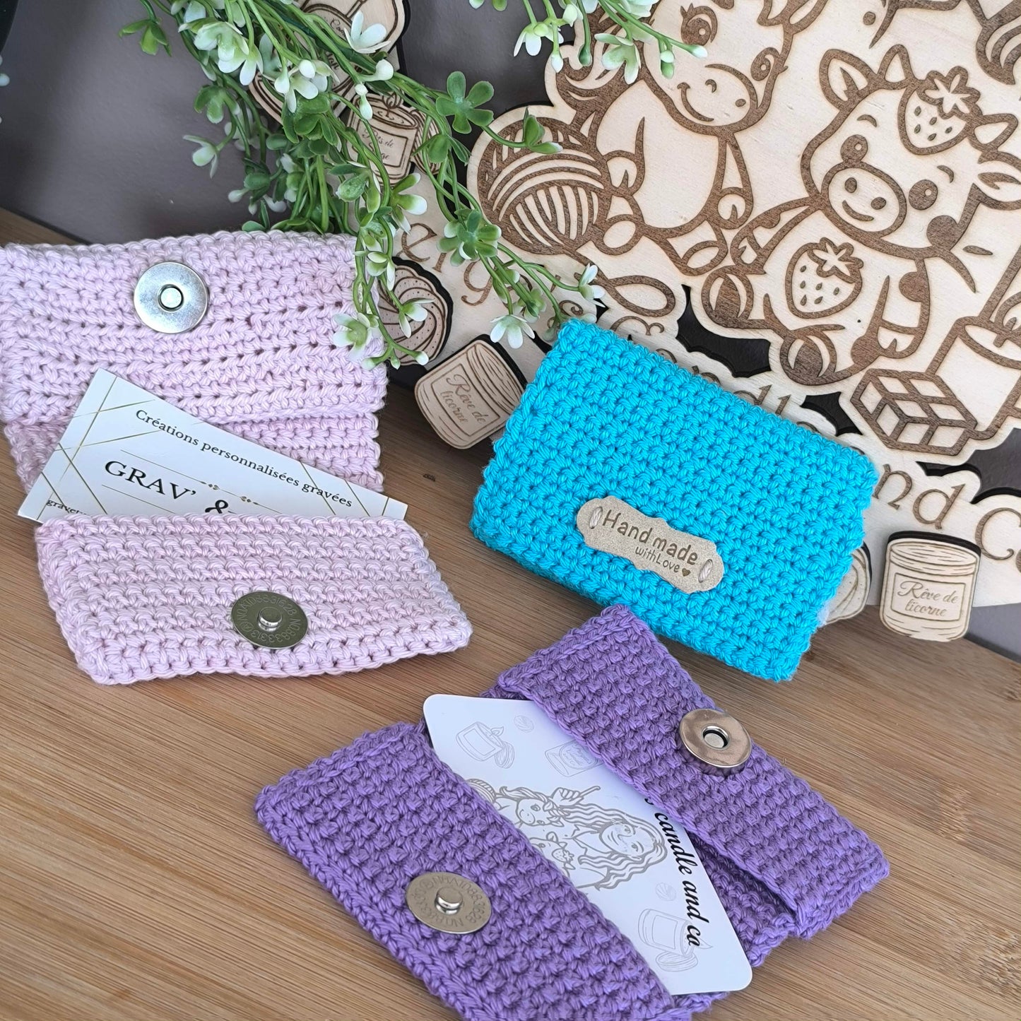 💳 Porte-Carte en Coton – Crocheté Main
