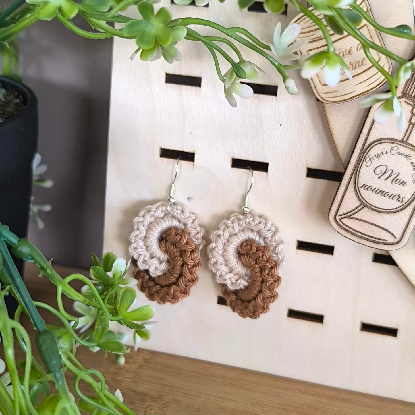 Boucle d'oreille '' Infinity '' Argent