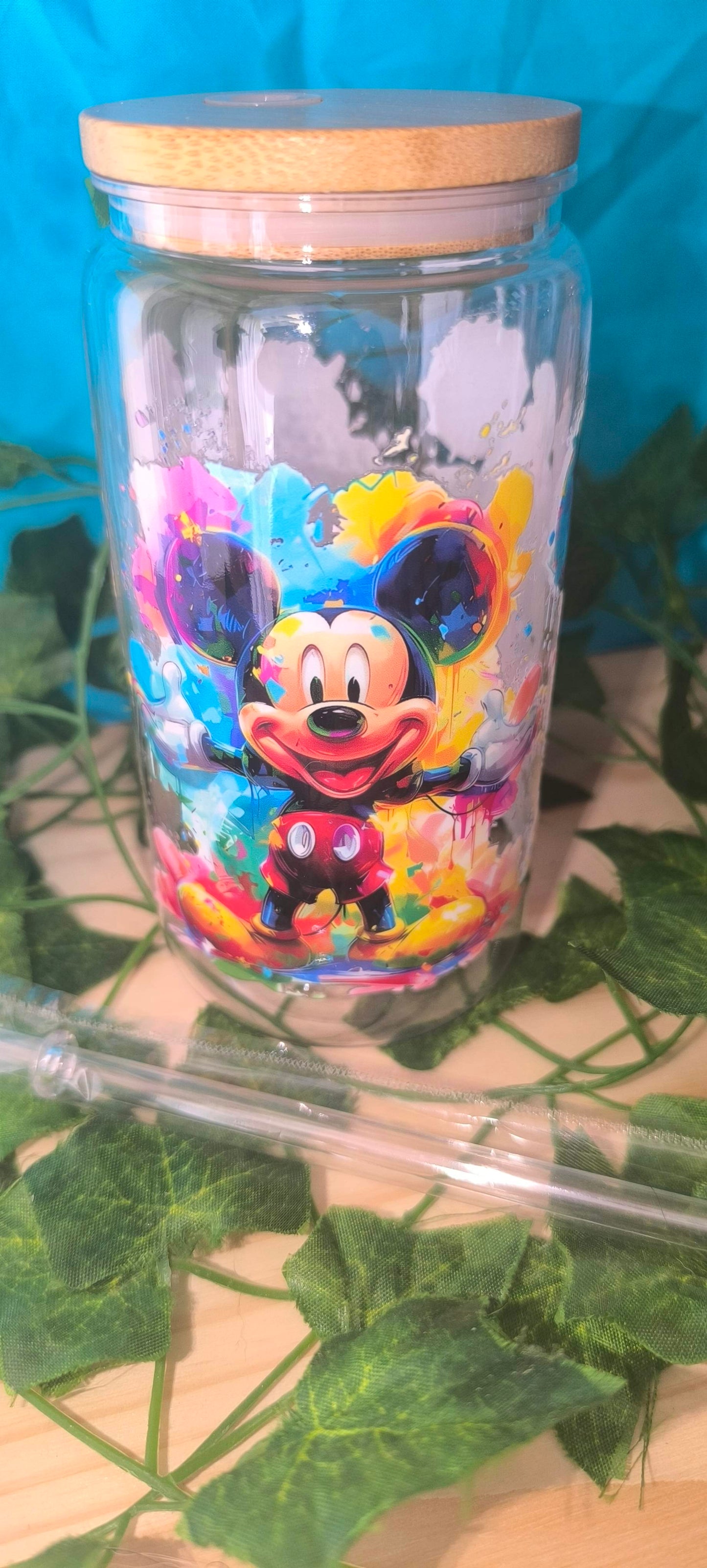 Verre transparent avec sticker uv dtf