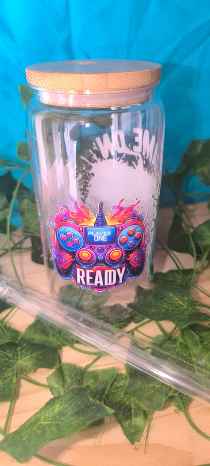 Verre transparent avec sticker uv dtf