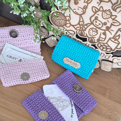 💳 Porte-Carte en Coton – Crocheté Main