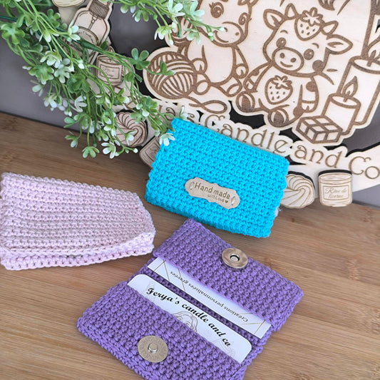 💳 Porte-Carte en Coton – Crocheté Main